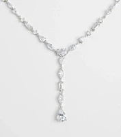Luxe Glitz Cubic Zirconia Lariat Necklace