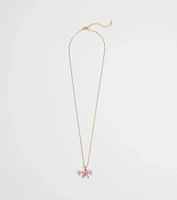 Dainty Glam Cubic Zirconia Bow Charm Necklace
