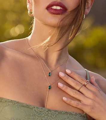 Divine By Nature Colored Rhinestone Lariat Necklace