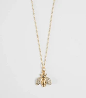 Cute Glamour Rhinestone Bee Charm Necklace