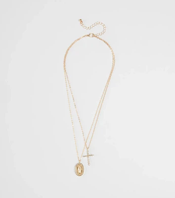 Dainty Blessings Cross Pendant Necklace