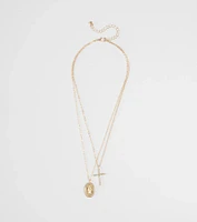 Dainty Blessings Cross Pendant Necklace