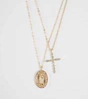 Dainty Blessings Cross Pendant Necklace