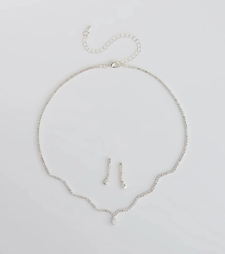 Major Gem Necklace And Earrings Set