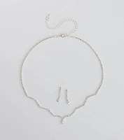Major Gem Necklace And Earrings Set