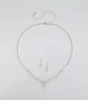 Dazzling Match Necklace And Earrings Set