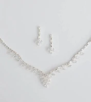 Dazzling Match Necklace And Earrings Set