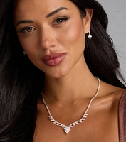 Dazzling Match Necklace And Earrings Set