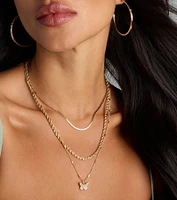 Wishing To Fly Butterfly Layered Necklace