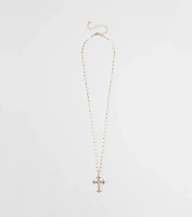 Full Of Faith Rhinestone Cross Necklace