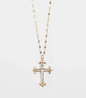 Full Of Faith Rhinestone Cross Necklace
