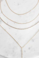 Rhinestone & Chain Lariat Set