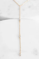 Rhinestone & Chain Lariat Set