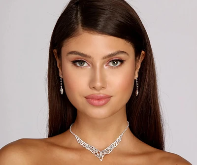Elegant Tear Drop Rhinestone Set