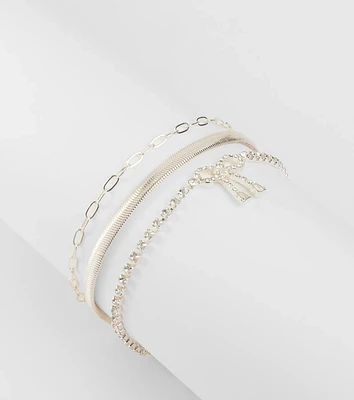 A Little Glam Moment Three-Pack Bracelet Set
