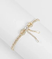 Classy Demure Rhinestone Bow Bracelet