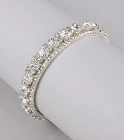 Stacked in Sparkle Rhinestone Memory Wire Bracelet