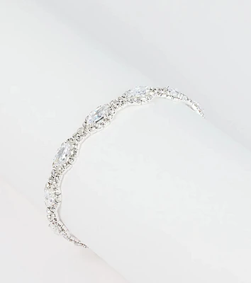 Classic Glamour Rhinestone Tennis Bracelet