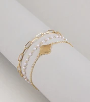 Lucky Layers Pearl Bracelet Set