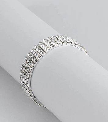 Major Glitz Rhinestone Stretch Bracelet