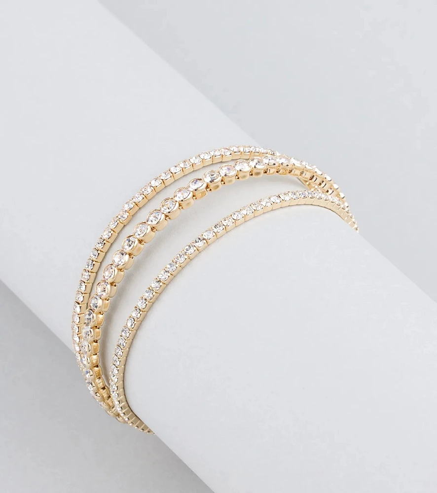 Glimmering Shine Rhinestone Cuff Bracelet