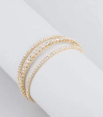 Glimmering Shine Rhinestone Cuff Bracelet
