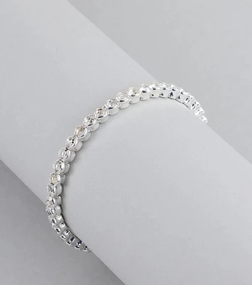 Pretty Shine Rhinestone Memory Wire Bracelet