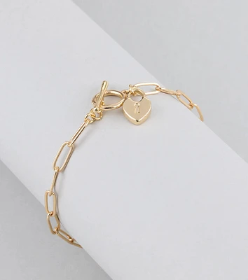 Trendy Love Lock Charm Paperclip Chain Bracelet