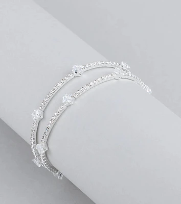 Gorgeous Shine Cubic Zirconia Cuff Bracelet
