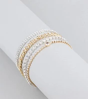 Exquisite Sparkle Rhinestone Four-Pack Bracelet Set
