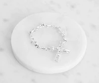 Rhinestone Leaf Clasp Bracelet