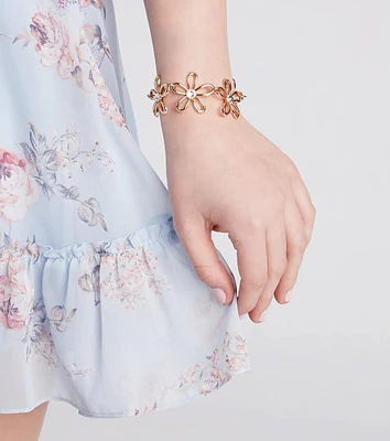 Retro Flower Statement Bracelet
