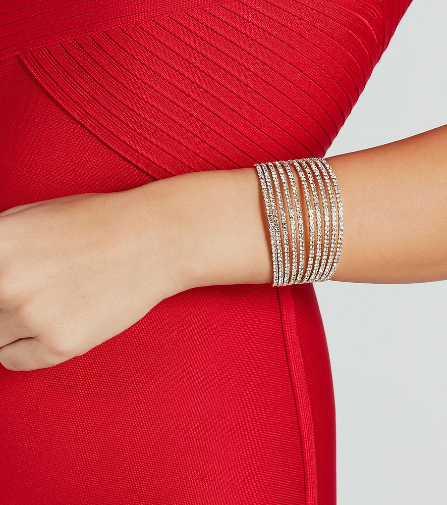 Sparkle Beauty Rhinestone Cuff Bracelet