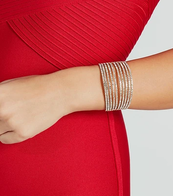 Sparkle Beauty Rhinestone Cuff Bracelet