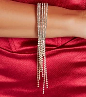 Raining Glamour Rhinestone Fringe Bracelet