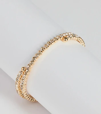 Ideal Glam Rhinestone Coil Bracelet