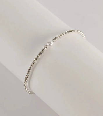 Elevated Posh Faux Pearl Rhinestone Bracelet
