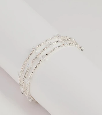Elevated Energy Rhinestone Memory Wire Bracelet