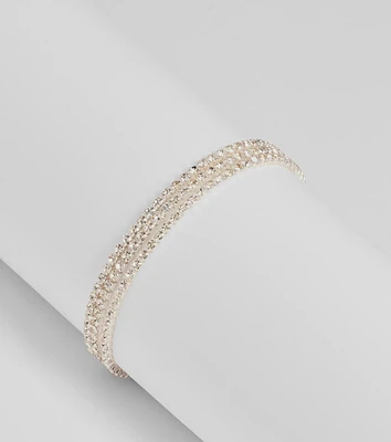 Classic Sparkle Rhinestone Multi-Row Tennis Bracelet