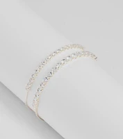 Sleek Sophistication Rhinestone Tennis Bracelet Two-Pack