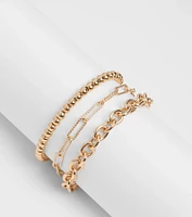 Stackable Style Three-Pack Bracelet Set