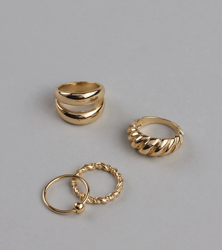 Infinite Style Four Pack Ring Set