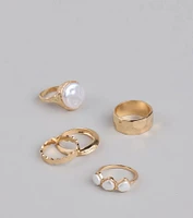 Trending Now Faux Pearl Ring Set