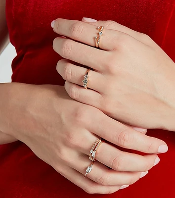 Gorgeous Gleam Rhinestone Ring Set