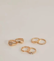Glamorous Six Pack Ring Set