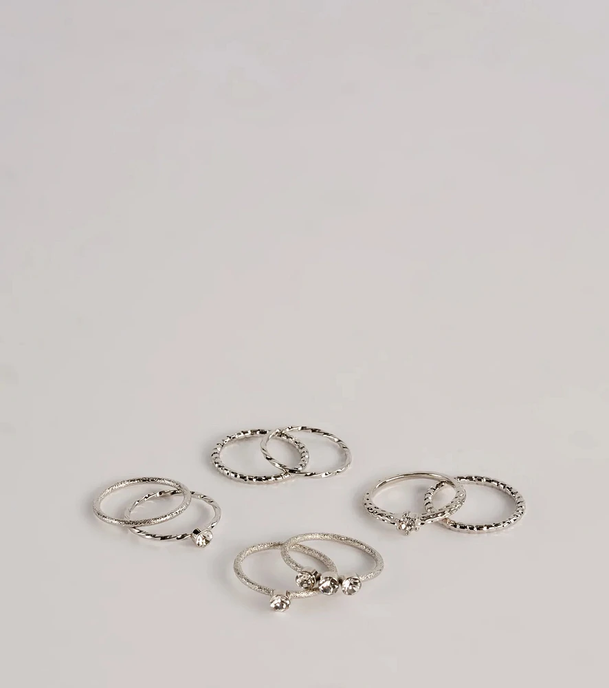 Made To Sparkle Eight-Pack Ring Set