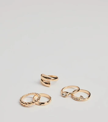 Elevated Chic Five-Pack Ring Set