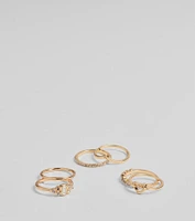 Glam Dainty Details Multi-Ring Pack