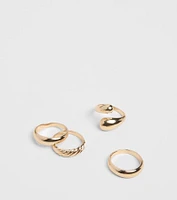 Sleek Arrangement Four-Pack Ring Set