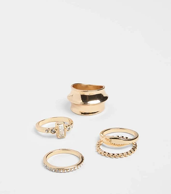 Feelin' Bold Rhinestone Ring Set